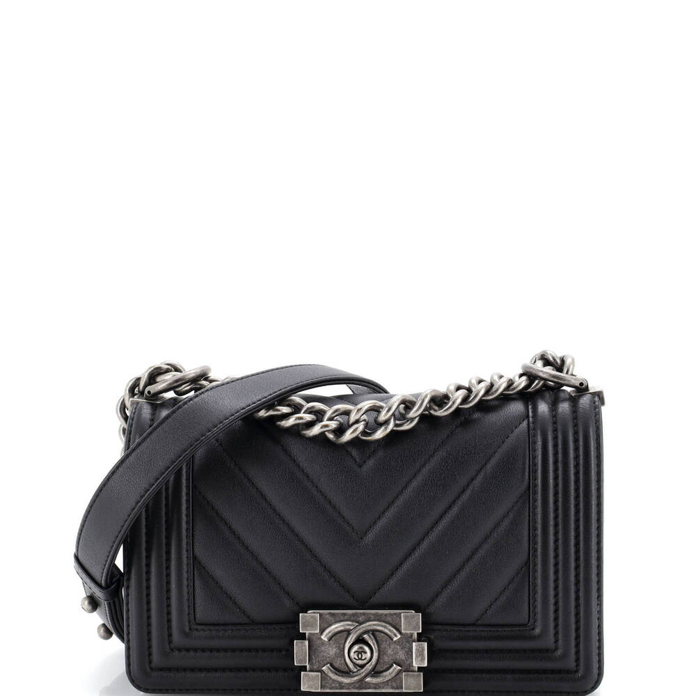 Chanel Small Boy Flap Bag Chevron Calfskin